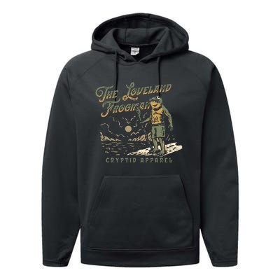 Frog I Saw The Loveland Frogman Performance Fleece Hoodie