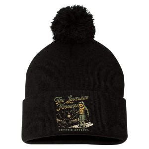 Frog I Saw The Loveland Frogman Pom Pom 12in Knit Beanie