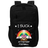 Funny I Suck At Fantasy Football Poop Unicorn Punishment Design Impact Tech Backpack