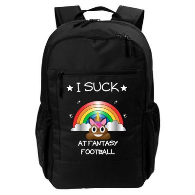 Funny I Suck At Fantasy Football Poop Unicorn Punishment Design Backpack