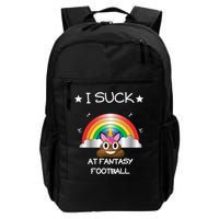 Funny I Suck At Fantasy Football Poop Unicorn Punishment Design Backpack