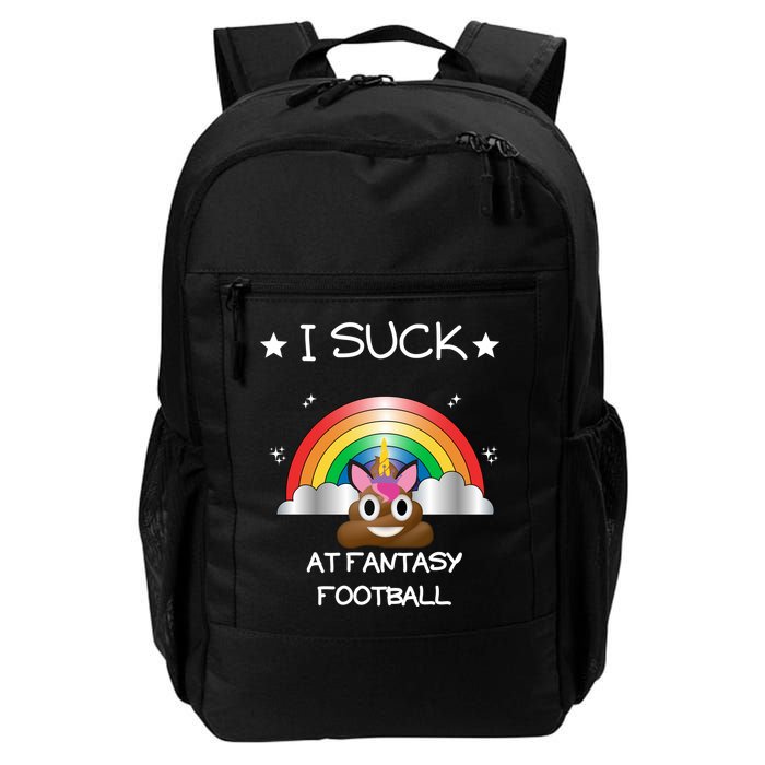 Funny I Suck At Fantasy Football Poop Unicorn Punishment Design Backpack
