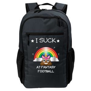 Funny I Suck At Fantasy Football Poop Unicorn Punishment Design Daily Commute Backpack