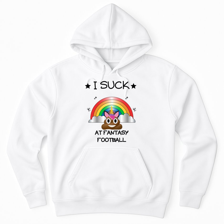 Funny I Suck At Fantasy Football Poop Unicorn Punishment Design Hoodie