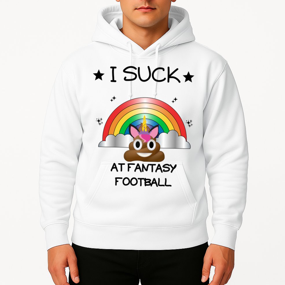 Funny I Suck At Fantasy Football Poop Unicorn Punishment Design Hoodie