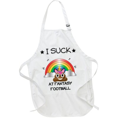 Funny I Suck At Fantasy Football Poop Unicorn Punishment Design Apron