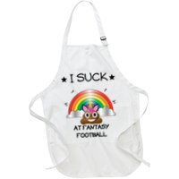 Funny I Suck At Fantasy Football Poop Unicorn Punishment Design Apron