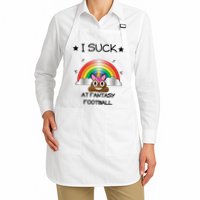 Funny I Suck At Fantasy Football Poop Unicorn Punishment Design Apron