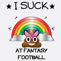 Funny I Suck At Fantasy Football Poop Unicorn Punishment Design T-Shirt