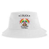 Funny I Suck At Fantasy Football Poop Unicorn Punishment Design Sustainable Bucket Hat