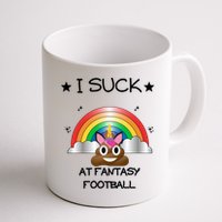 Funny I Suck At Fantasy Football Poop Unicorn Punishment Design Mug