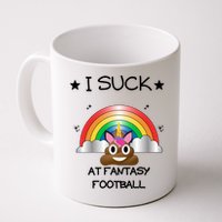 Funny I Suck At Fantasy Football Poop Unicorn Punishment Design Mug