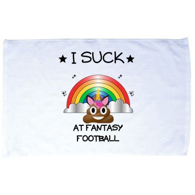 Funny I Suck At Fantasy Football Poop Unicorn Punishment Design Microfiber Hand Towel