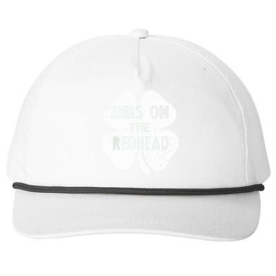 Funny Irish St Patricks Day Shamrock Dibs On The Redhead Snapback Five-Panel Rope Hat