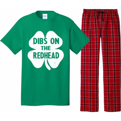 Funny Irish St Patricks Day Shamrock Dibs On The Redhead Pajama Set