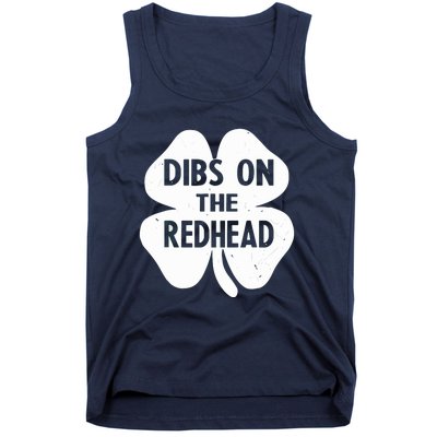 Funny Irish St Patricks Day Shamrock Dibs On The Redhead Tank Top