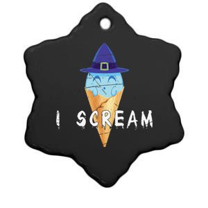 Funny I Scream Ghost Costume Gift Creepy Halloween Ceramic Star Ornament