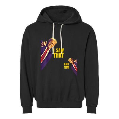 Funny I Saw That Jesus Meme Barron And IM Telling Dad Trump Garment-Dyed Fleece Hoodie