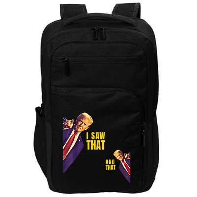 Funny I Saw That Jesus Meme Barron And IM Telling Dad Trump Impact Tech Backpack