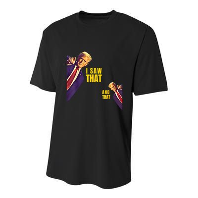 Funny I Saw That Jesus Meme Barron And IM Telling Dad Trump Youth Performance Sprint T-Shirt