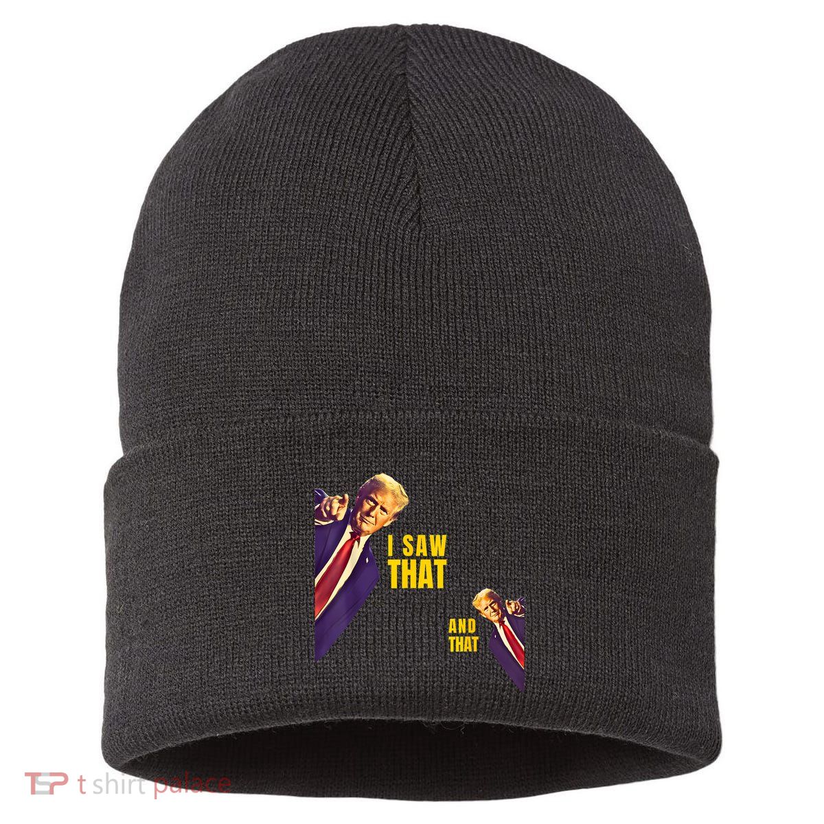 Funny I Saw That Jesus Meme Barron And IM Telling Dad Trump Sustainable Knit Beanie