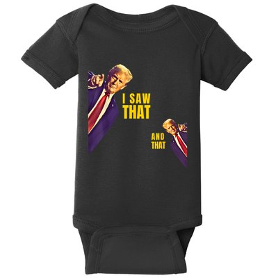 Funny I Saw That Jesus Meme Barron And IM Telling Dad Trump Baby Bodysuit