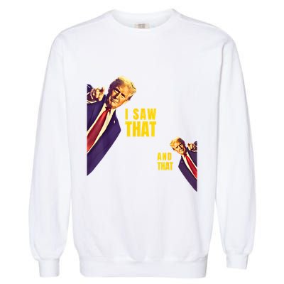 Funny I Saw That Jesus Meme Barron And IM Telling Dad Trump Garment-Dyed Sweatshirt