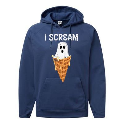 Funny I Scream Spooky Boo Gift Halloween Performance Fleece Hoodie