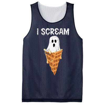 Funny I Scream Spooky Boo Gift Halloween Mesh Reversible Basketball Jersey Tank