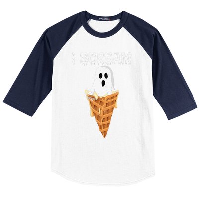 Funny I Scream Spooky Boo Gift Halloween Baseball Sleeve Shirt