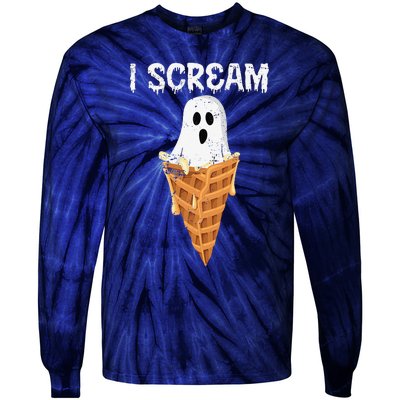 Funny I Scream Spooky Boo Gift Halloween Tie-Dye Long Sleeve Shirt