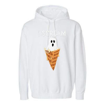 Funny I Scream Spooky Boo Gift Halloween Garment-Dyed Fleece Hoodie