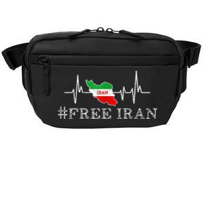 Free Iran Symbol Flag Heartbeat Freedom Love Crossbody Pack