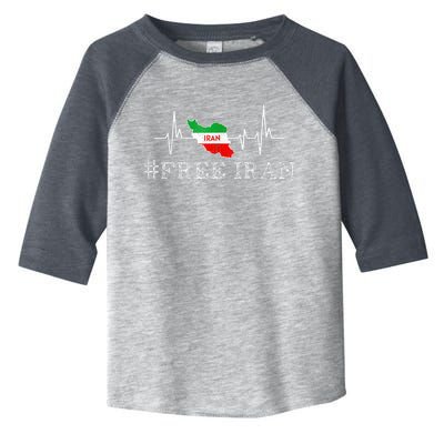 Free Iran Symbol Flag Heartbeat Freedom Love Toddler Fine Jersey T-Shirt