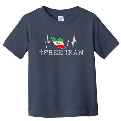 Free Iran Symbol Flag Heartbeat Freedom Love Toddler T-Shirt