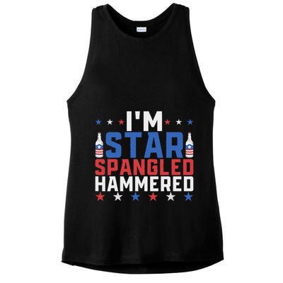 Funny IM Star Spangled Hammered Outfit 4th Of July Ladies PosiCharge Tri-Blend Wicking Tank