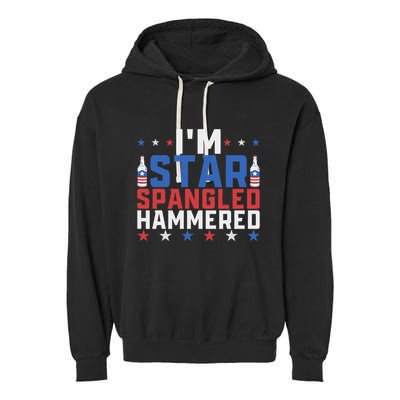 Funny IM Star Spangled Hammered Outfit 4th Of July Garment-Dyed Fleece Hoodie