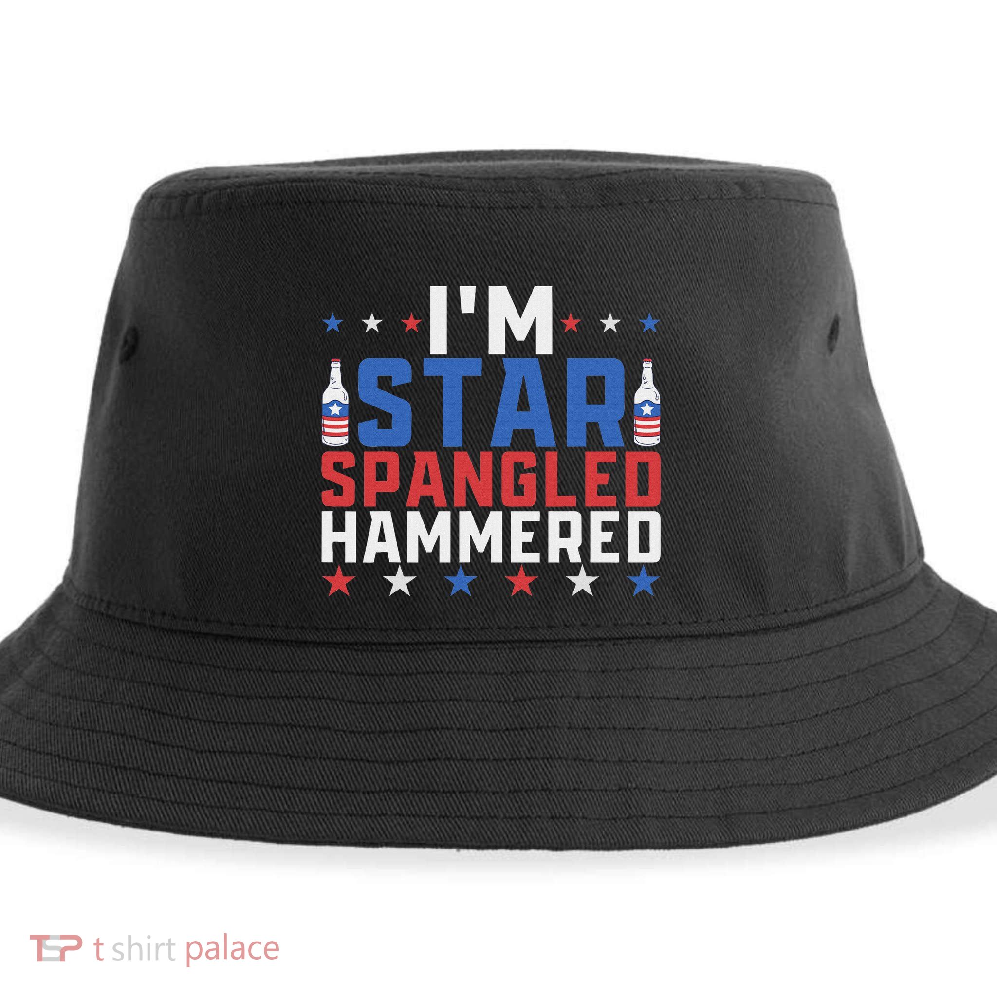 Funny IM Star Spangled Hammered Outfit 4th Of July Sustainable Bucket Hat