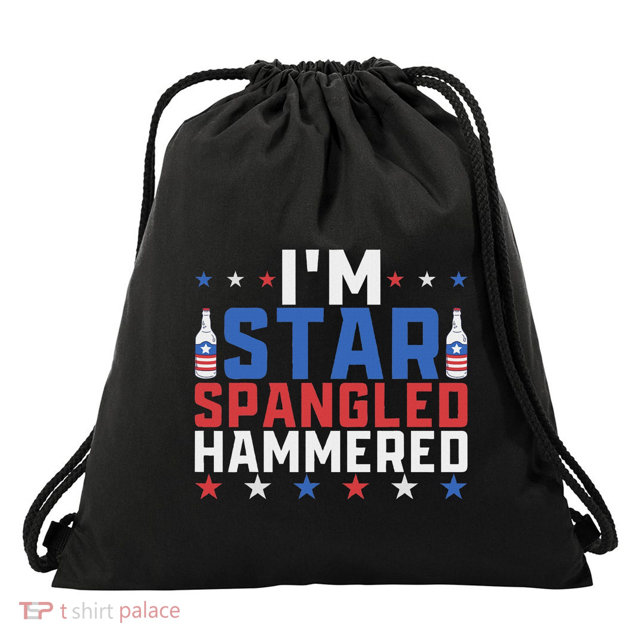 Funny IM Star Spangled Hammered Outfit 4th Of July Drawstring Bag
