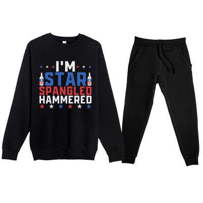 Funny IM Star Spangled Hammered Outfit 4th Of July Premium Crewneck Sweatsuit Set