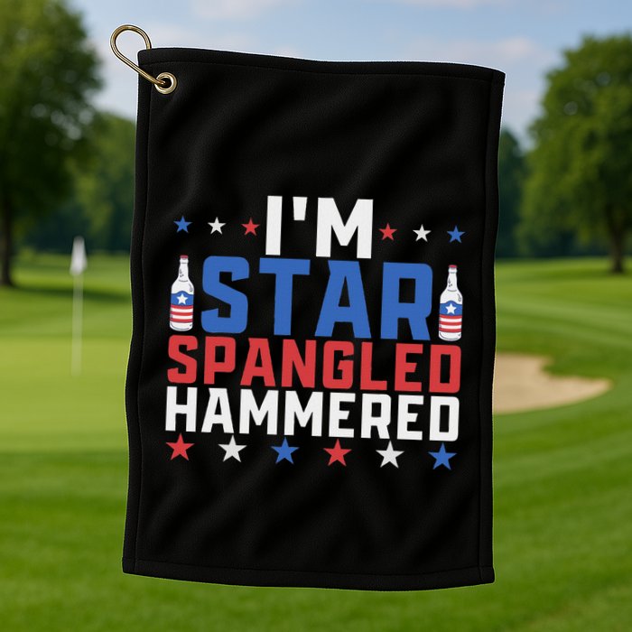 Funny IM Star Spangled Hammered Outfit 4th Of July Golf Towel