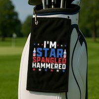 Funny IM Star Spangled Hammered Outfit 4th Of July Golf Towel