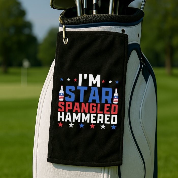 Funny IM Star Spangled Hammered Outfit 4th Of July Golf Towel