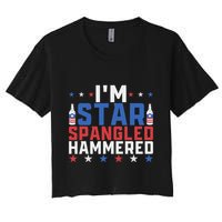 Funny IM Star Spangled Hammered Outfit 4th Of July Women's Crop Top Tee
