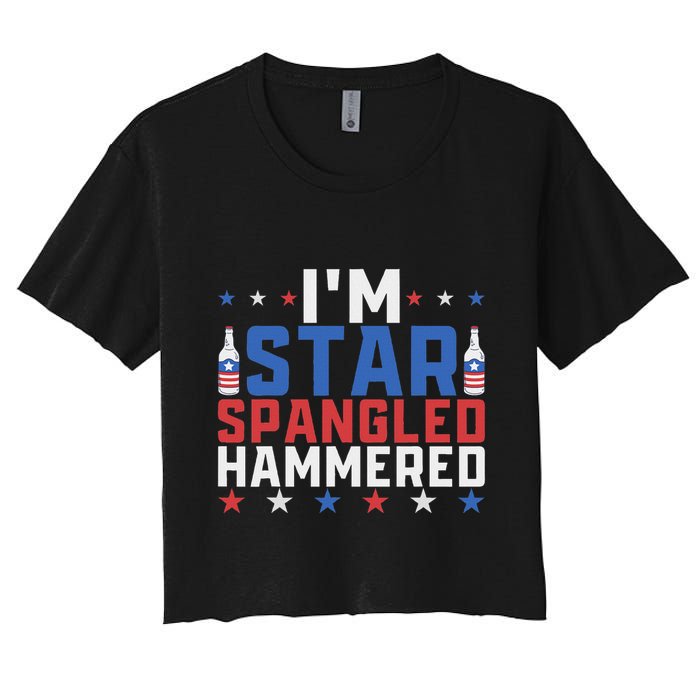 Funny IM Star Spangled Hammered Outfit 4th Of July Women's Crop Top Tee