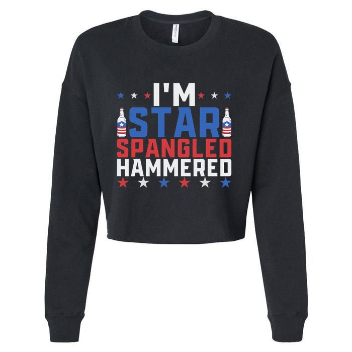 Funny IM Star Spangled Hammered Outfit 4th Of July Cropped Pullover Crew