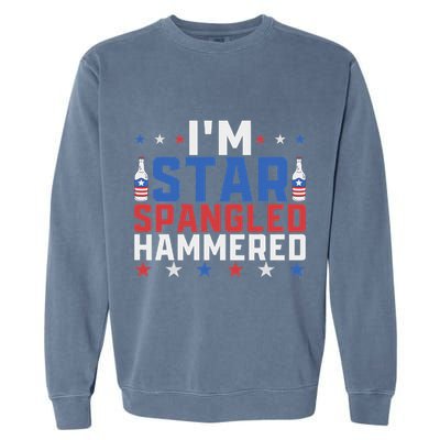 Funny IM Star Spangled Hammered Outfit 4th Of July Garment-Dyed Sweatshirt