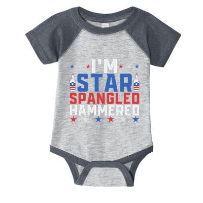 Funny IM Star Spangled Hammered Outfit 4th Of July Infant Baby Jersey Bodysuit