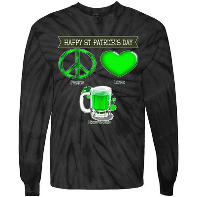 Funny Irish Saint Patrick Day Design Happy St Patrick's Day Tie-Dye Long Sleeve Shirt