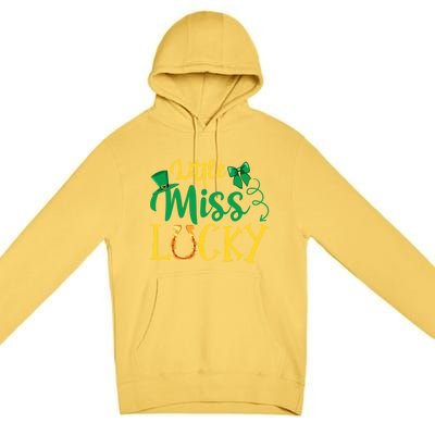 Funny Irish St Patricks Day Shenanigans Little Miss Lucky Funny Gift Premium Pullover Hoodie